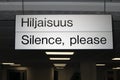 Hiljaisuus Silence, please Library notice