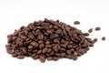 Hill coffee beans on a white background. Royalty Free Stock Photo