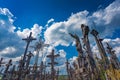 Landscape of Hill of crosses, Kryziu kalnas, Lithuania Royalty Free Stock Photo