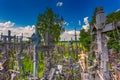 Landscape of Hill of crosses, Kryziu kalnas, Lithuania Royalty Free Stock Photo