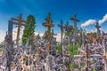 Landscape of Hill of crosses, Kryziu kalnas, Lithuania Royalty Free Stock Photo