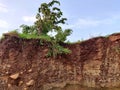 Hill cutting Environmental consequences of hill cutting are land slide, soil erosion, Flush Flooding and water logging during Royalty Free Stock Photo