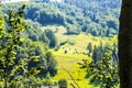 Hill and haystacks Royalty Free Stock Photo