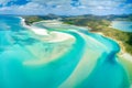 Hill Inlet at Whitehaven Beach on Whitesunday Island, Queensland, Australia Royalty Free Stock Photo