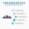 hill, landscape, nature, mountain, sun Infographics Template for Website and Presentation. GLyph Gray icon with Blue infographic Royalty Free Stock Photo