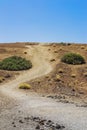 Hill in the middle of the desert. a great upward inclination.