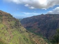 Hill rock face Panoramic landscape view of Waimea Canyon State Park in Kauai, Hawaii islands, USA Royalty Free Stock Photo