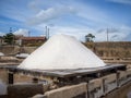 Hill of salt extracted from the ground in Rio Maior, Portugal