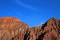 The hill of seven colors, cerro de los siete colores, at Purmamarca, Jujuy, Argentina Royalty Free Stock Photo