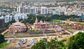 Hill side view of Shree Swaminarayan temple Mandir in Ambe Gaon, Pune .