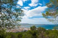 Hill side view of St Antoni de Portmany, Ibiza, on a clearing day in November, kindly warm breeze in autumn, Balearic Islands, Sp Royalty Free Stock Photo