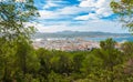 Hill side view of St Antoni de Portmany, Ibiza, on a clearing day in November, kindly warm breeze in autumn, Balearic Islands, Sp Royalty Free Stock Photo