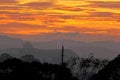 Hill after hill silhouettes in the morning