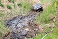 Hill with slopes and off-road terrain for competition driving.