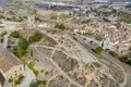 Hill square Saint Barbara Montblanc, Spain there are remains of an Iberian town