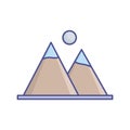 Hill station Line Style vector icon which can easily modify or edit