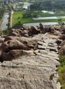 Hill steps and rice fields Royalty Free Stock Photo