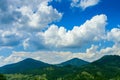 Hill tops in the mountains, beautiful blue sky