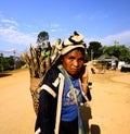Hill tribe carry on firewood Royalty Free Stock Photo