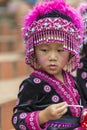 Hill tribe child in traditional clothing at Doi Suthep Royalty Free Stock Photo