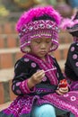 Hill tribe child in traditional clothing at Doi Suthep Royalty Free Stock Photo