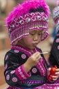 Hill tribe child in traditional clothing at Doi Suthep Royalty Free Stock Photo