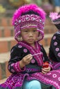 Hill tribe child in traditional clothing at Doi Suthep Royalty Free Stock Photo