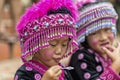 Hill tribe children in traditional clothing at Doi Suthep Royalty Free Stock Photo