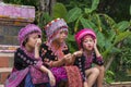 Hill tribe children in traditional clothing at Doi Suthep Royalty Free Stock Photo