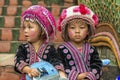 Hill tribe children in traditional clothing at Doi Suthep Royalty Free Stock Photo