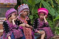 Hill tribe children in traditional clothing at Doi Suthep Royalty Free Stock Photo