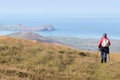 Hill walker on Dingle peninsula Royalty Free Stock Photo