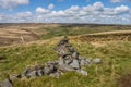 Hill Walkin g on the Pennine Way and Pule Hill above Marsden in the Southern Pennines Royalty Free Stock Photo