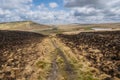 Hill Walkin g on the Pennine Way and Pule Hill above Marsden in the Southern Pennines Royalty Free Stock Photo