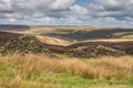 Hill Walkin g on the Pennine Way and Pule Hill above Marsden in the Southern Pennines Royalty Free Stock Photo