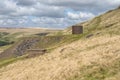 Hill Walkin g on the Pennine Way and Pule Hill above Marsden in the Southern Pennines Royalty Free Stock Photo