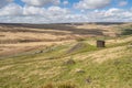 Hill Walkin g on the Pennine Way and Pule Hill above Marsden in the Southern Pennines Royalty Free Stock Photo