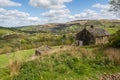 Hill Walkin g on the Pennine Way and Pule Hill above Marsden in the Southern Pennines Royalty Free Stock Photo