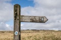 Hill Walkin g on the Pennine Way and Pule Hill above Marsden in the Southern Pennines Royalty Free Stock Photo