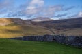 Hill walking the Norber Eratics around Austwick in Craven in  the Yorkshire Dales Royalty Free Stock Photo