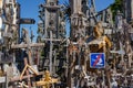 The Hill of Crosses. No begging sign.
