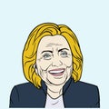 Hillary Clinton, Pop Art Flat Design, Vector Illustration.