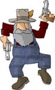 Hillbilly with two pistols Royalty Free Stock Photo