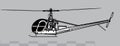 Hiller OH-23 Raven. Vector image of light observation helicopter. Royalty Free Stock Photo