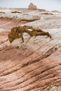 Hills of chalk and limestone and slopes of multi-colored mountains with weathering and washouts from water Royalty Free Stock Photo