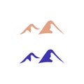Hills in 2 Color Variants Beige Blue Adventure Hiking Logo