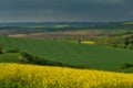 Hills with deciduous forests, agriculture in the Czech Republic