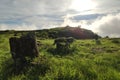 Hills grass rock cliff