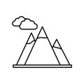 Hills Line Style vector icon which can easily modify or edit