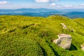 Hills of mountain ridge with huge boulders Royalty Free Stock Photo